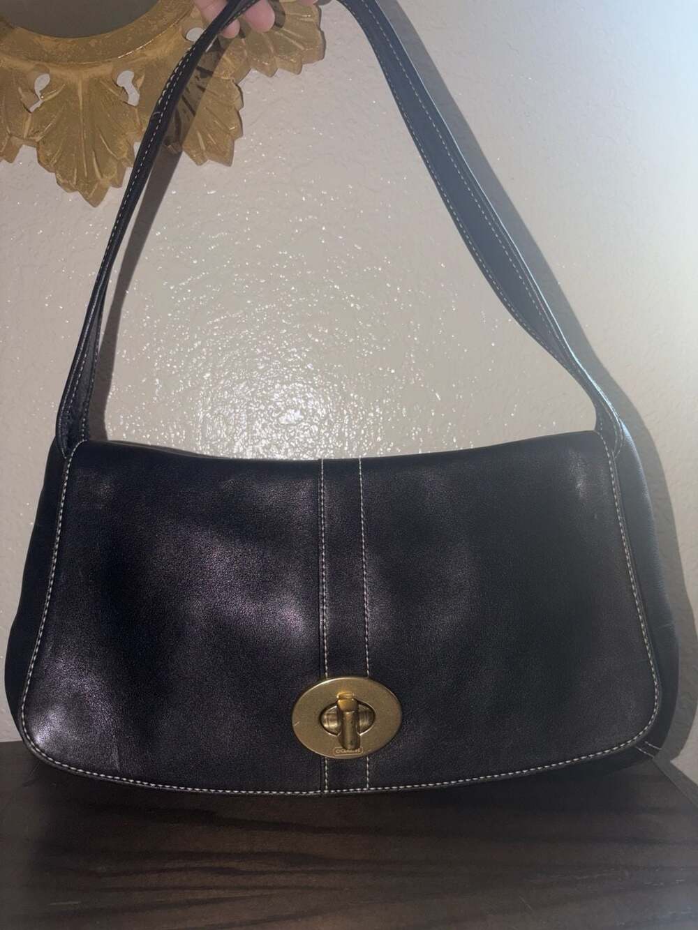 Coach Black Ergo Flap Leather Shoulder Bag